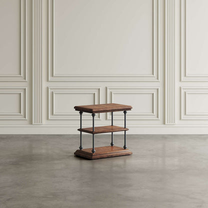 Jofran - Larson Modern Industrial Solid Wood Chairside End Table with Storage, Distressed Brown - 2222-7 view 4