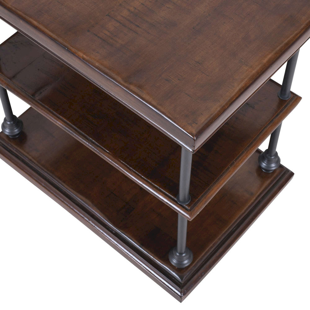 Jofran - Larson Modern Industrial Solid Wood Chairside End Table with Storage, Distressed Brown - 2222-7 view 5