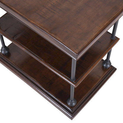 Jofran - Larson Modern Industrial Solid Wood Chairside End Table with Storage, Distressed Brown - 2222-7 view 5