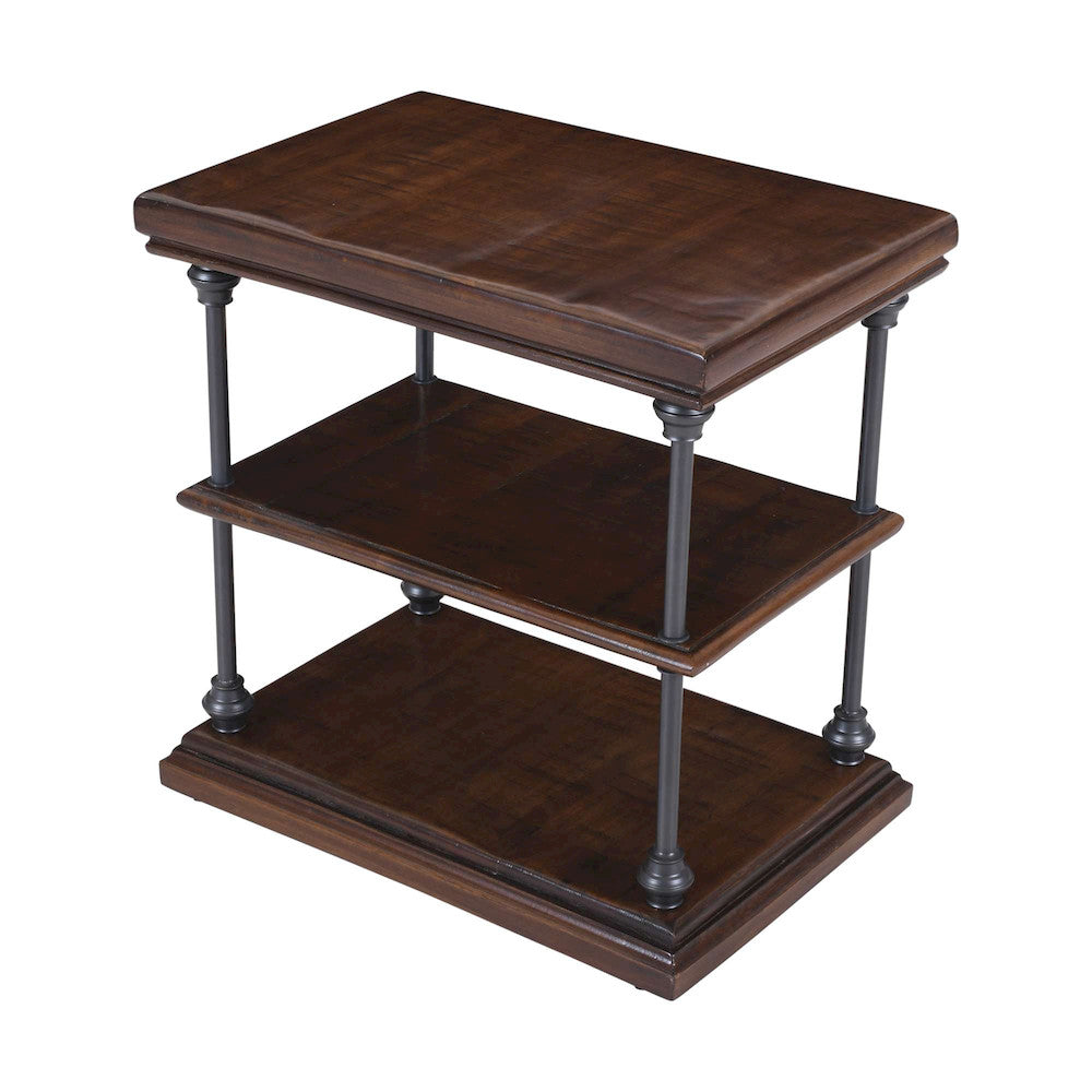 Jofran - Larson Modern Industrial Solid Wood Chairside End Table with Storage, Distressed Brown - 2222-7 view 6