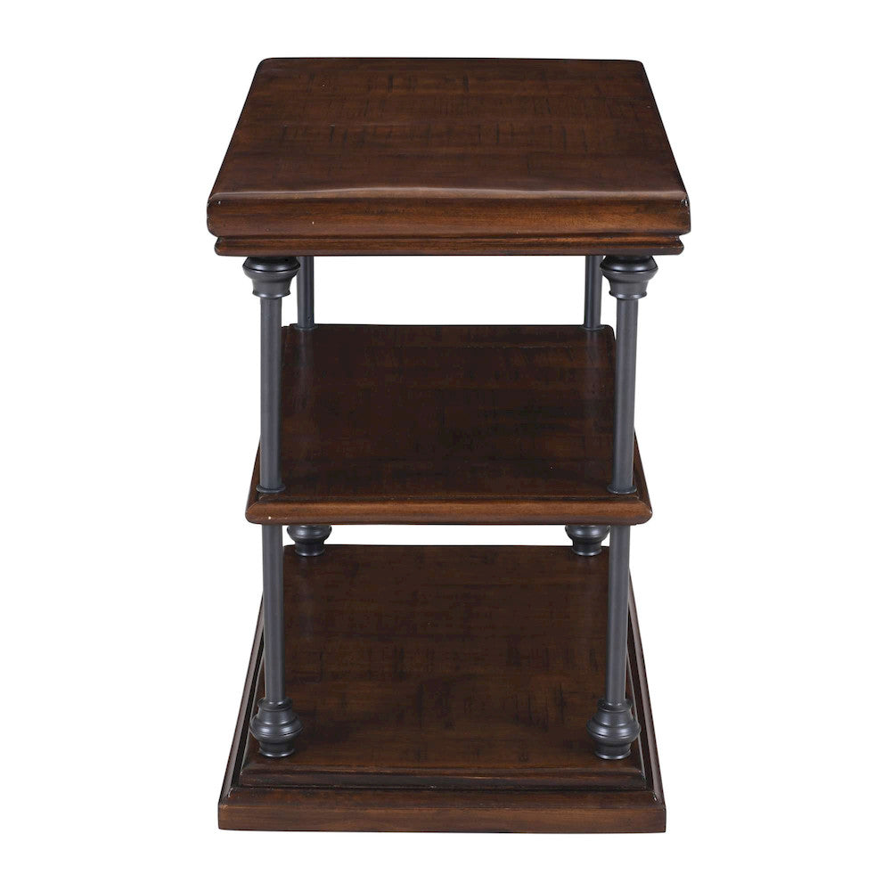 Jofran - Larson Modern Industrial Solid Wood Chairside End Table with Storage, Distressed Brown - 2222-7 view 7