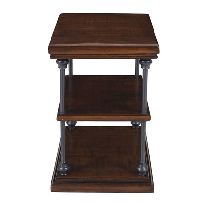 Jofran - Larson Modern Industrial Solid Wood Chairside End Table with Storage, Distressed Brown - 2222-7 view 7