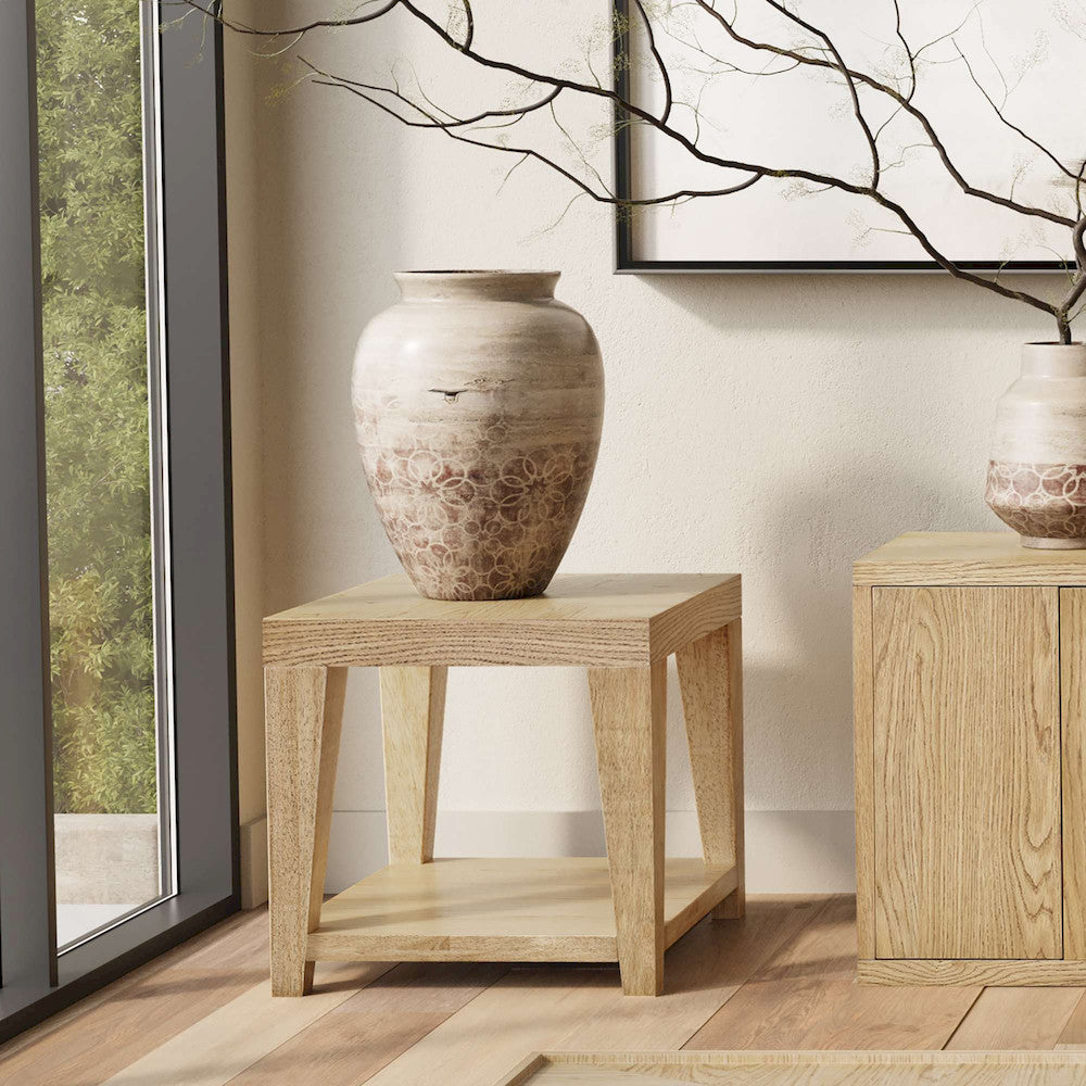 Jofran - Laurel Creek Modern Contemporary 24in Square End Table with Open Shelf in Natural - 2460-3 view 8