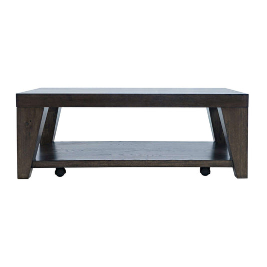 Jofran - Laurel Creek Modern Contemporary 50in Coffee Table with Storage Shelf and Hidden Casters in Espresso - 2450-1 view 1