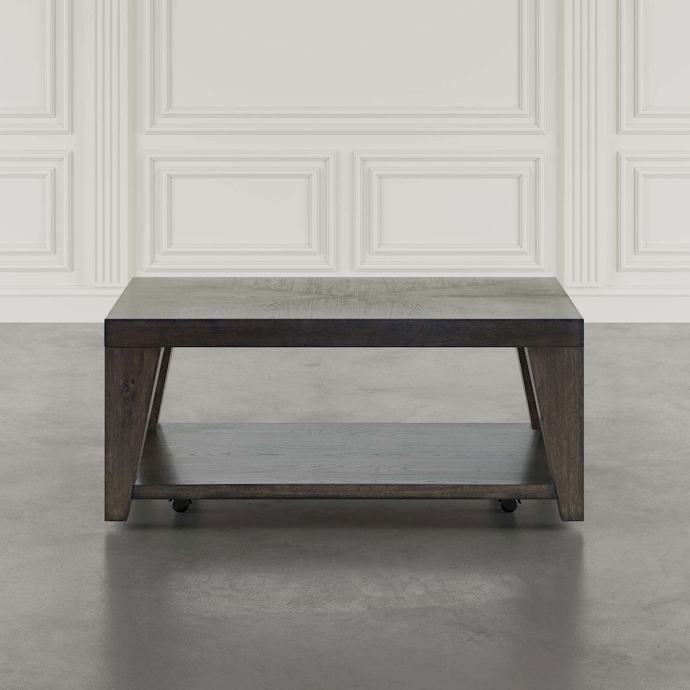Jofran - Laurel Creek Modern Contemporary 50in Coffee Table with Storage Shelf and Hidden Casters in Espresso - 2450-1 view 4