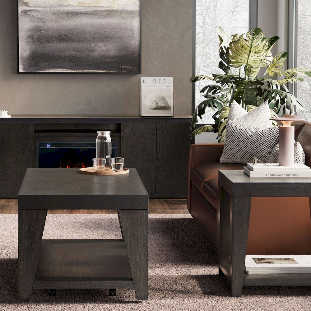 Jofran - Laurel Creek Modern Contemporary 50in Coffee Table with Storage Shelf and Hidden Casters in Espresso - 2450-1 view 5
