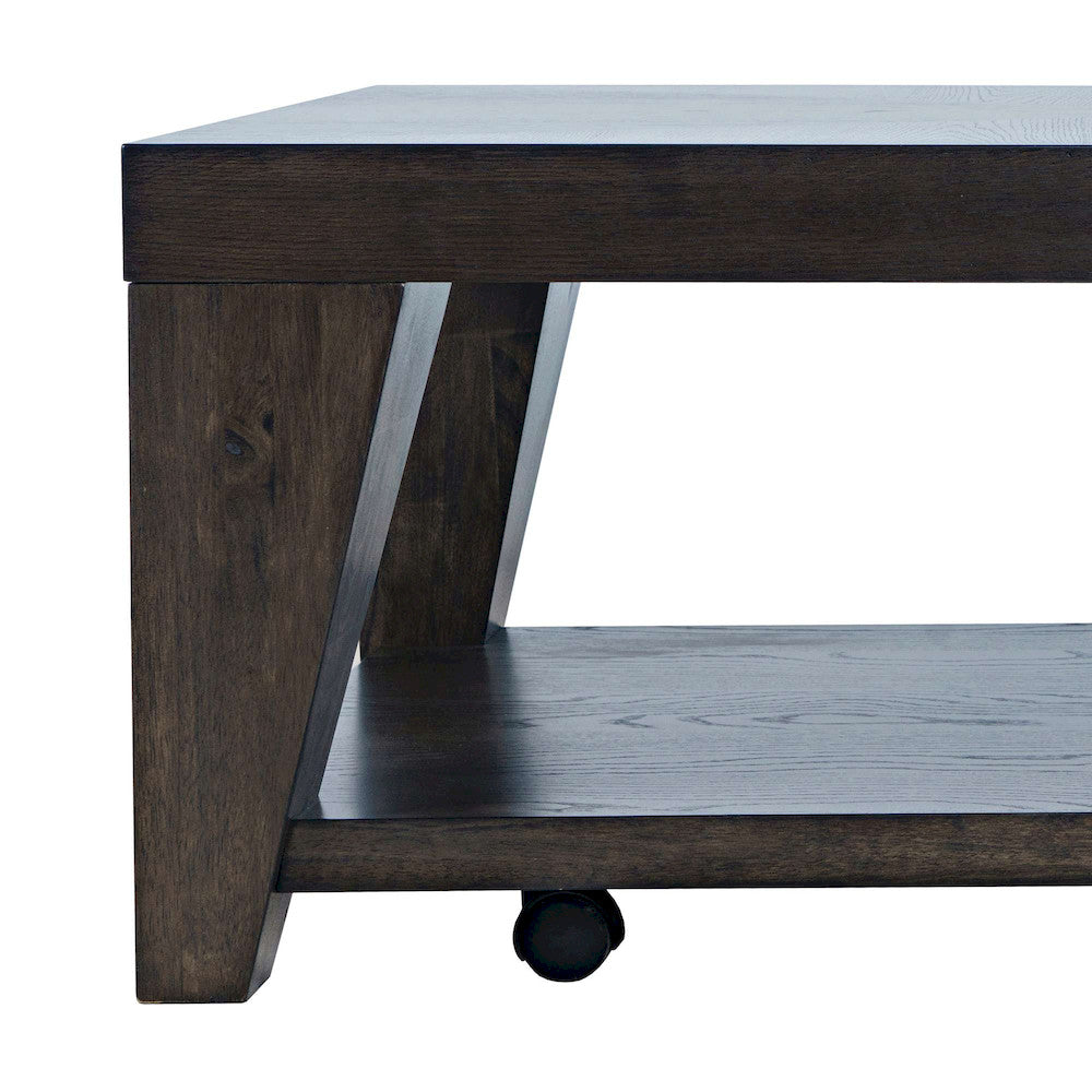 Jofran - Laurel Creek Modern Contemporary 50in Coffee Table with Storage Shelf and Hidden Casters in Espresso - 2450-1 view 6