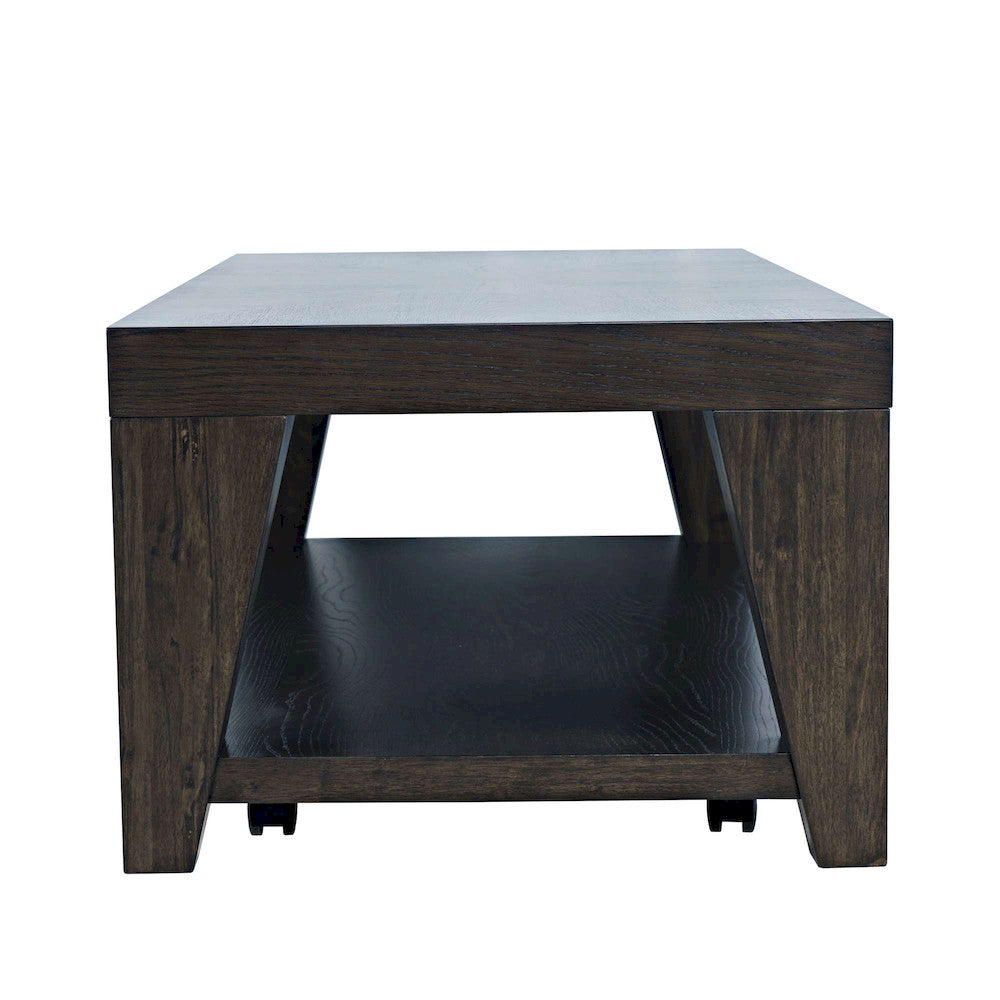 Jofran - Laurel Creek Modern Contemporary 50in Coffee Table with Storage Shelf and Hidden Casters in Espresso - 2450-1 view 7