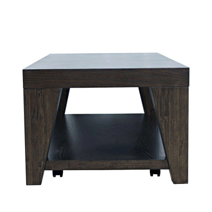 Jofran - Laurel Creek Modern Contemporary 50in Coffee Table with Storage Shelf and Hidden Casters in Espresso - 2450-1 view 7