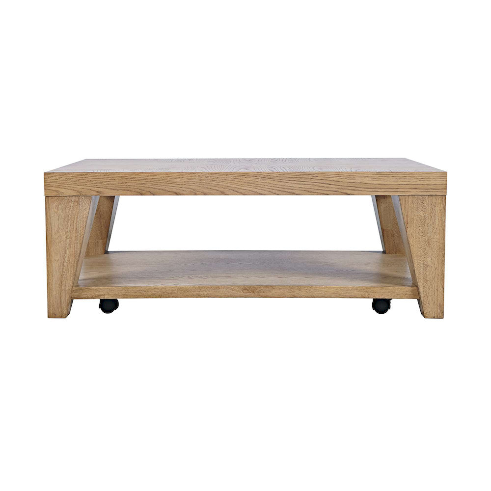 Jofran - Laurel Creek Modern Contemporary 50in Coffee Table with Storage Shelf and Hidden Casters in Natural - 2460-1 view 3