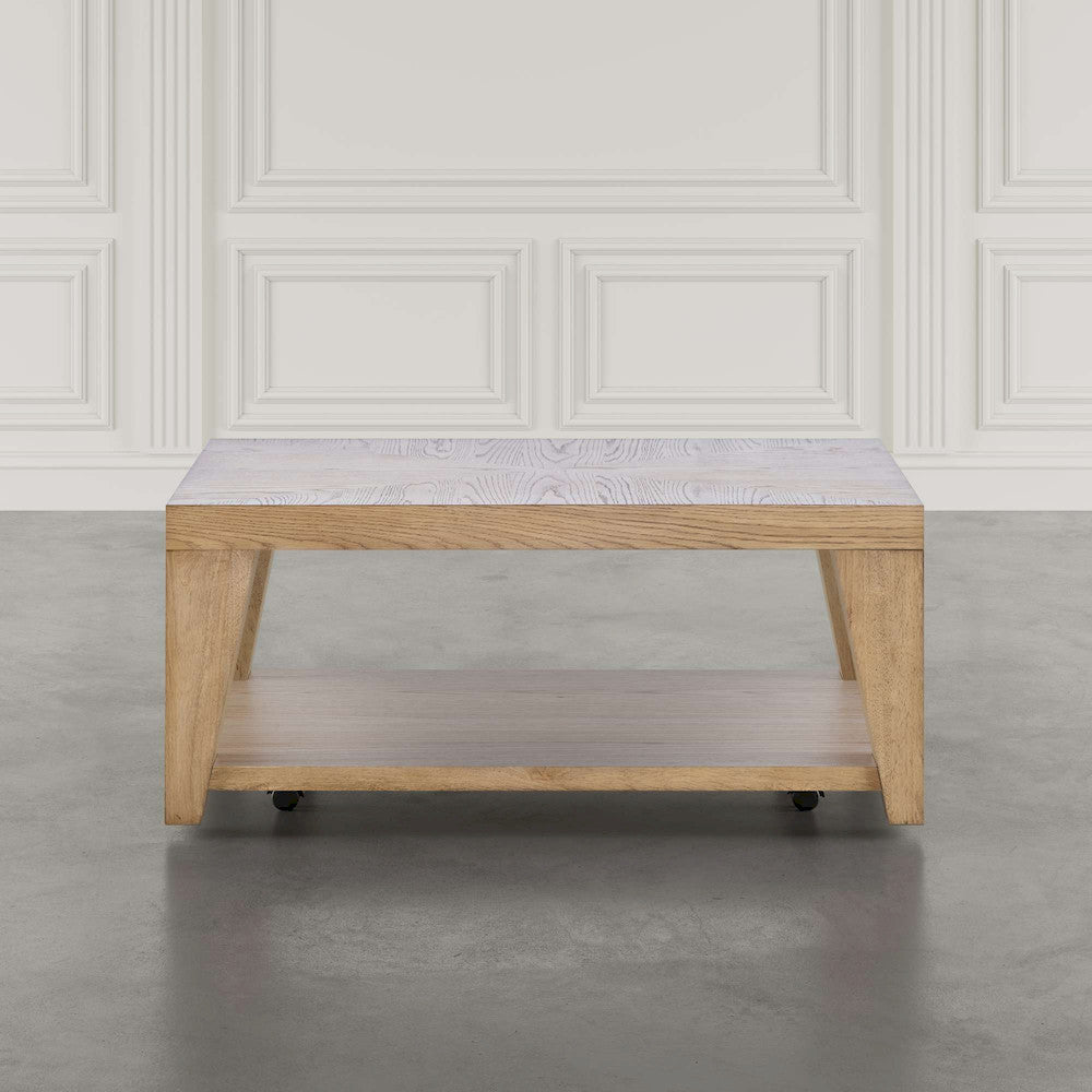 Jofran - Laurel Creek Modern Contemporary 50in Coffee Table with Storage Shelf and Hidden Casters in Natural - 2460-1 view 4