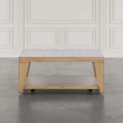Jofran - Laurel Creek Modern Contemporary 50in Coffee Table with Storage Shelf and Hidden Casters in Natural - 2460-1 view 4
