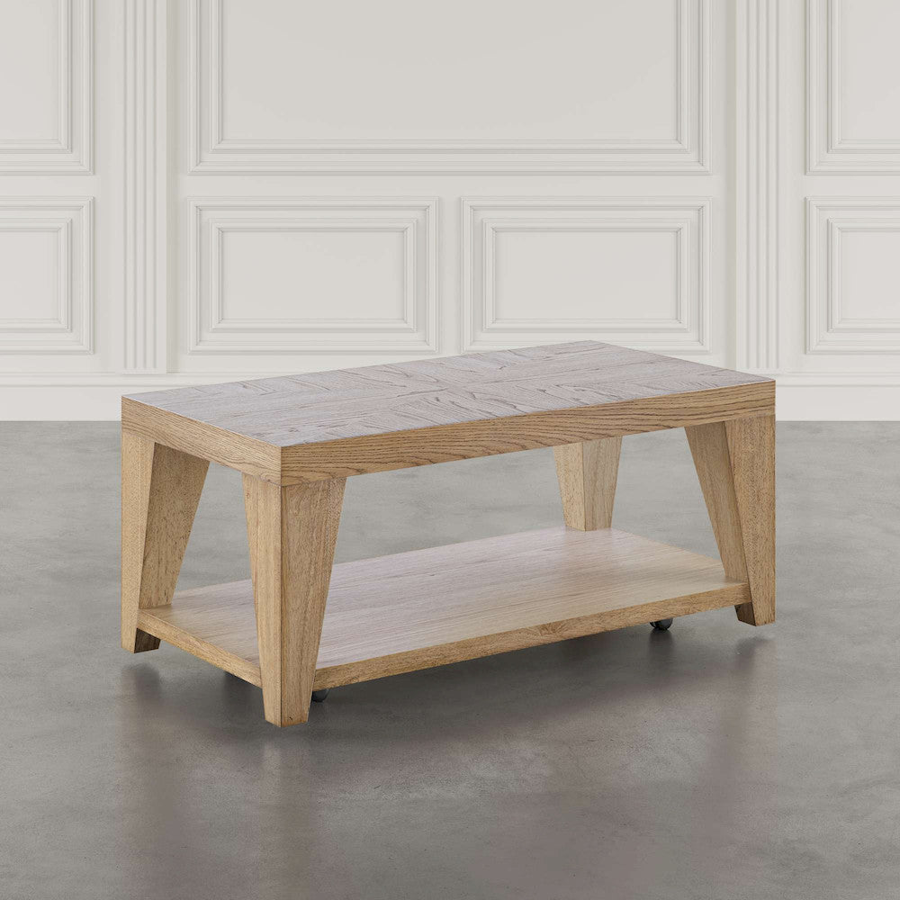 Jofran - Laurel Creek Modern Contemporary 50in Coffee Table with Storage Shelf and Hidden Casters in Natural - 2460-1 view 5
