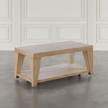 Jofran - Laurel Creek Modern Contemporary 50in Coffee Table with Storage Shelf and Hidden Casters in Natural - 2460-1 view 5