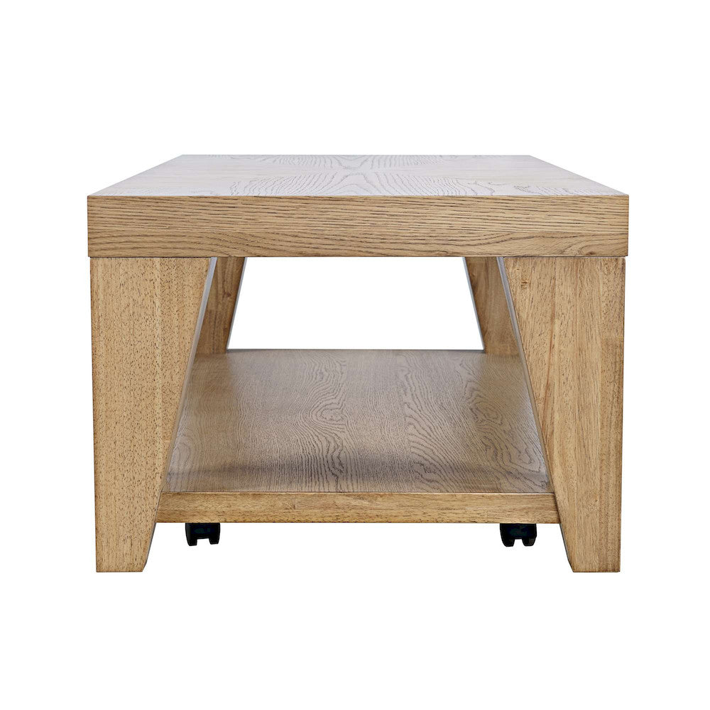 Jofran - Laurel Creek Modern Contemporary 50in Coffee Table with Storage Shelf and Hidden Casters in Natural - 2460-1 view 8