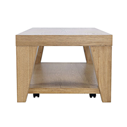 Jofran - Laurel Creek Modern Contemporary 50in Coffee Table with Storage Shelf and Hidden Casters in Natural - 2460-1 view 8