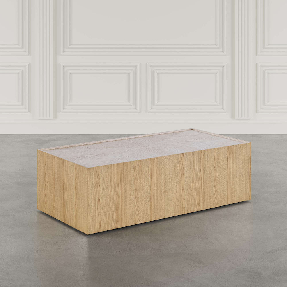 Jofran - Laurel Creek Modern Contemporary 52in Block Coffee Table with Hidden Casters in Natural - 2460-5 view 4