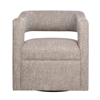 Jofran - Lexy Modern Sculpted Curved Upholstered Swivel Accent Chair, Chocolate - LEXY-SW-CHOCO view 1