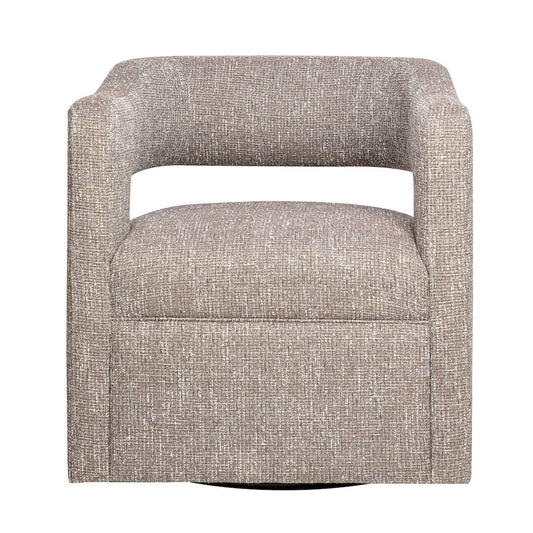 Jofran - Lexy Modern Sculpted Curved Upholstered Swivel Accent Chair, Chocolate - LEXY-SW-CHOCO view 1