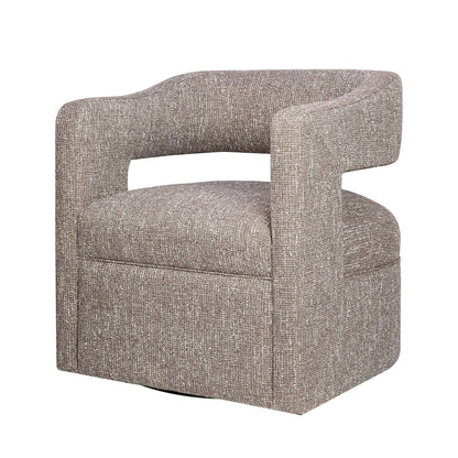 Jofran - Lexy Modern Sculpted Curved Upholstered Swivel Accent Chair, Chocolate - LEXY-SW-CHOCO view 2