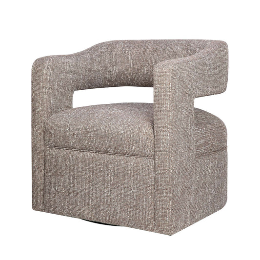 Jofran - Lexy Modern Sculpted Curved Upholstered Swivel Accent Chair, Chocolate - LEXY-SW-CHOCO view 2