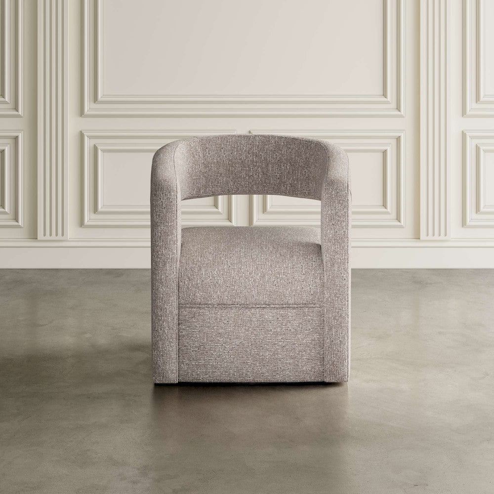 Jofran - Lexy Modern Sculpted Curved Upholstered Swivel Accent Chair, Chocolate - LEXY-SW-CHOCO view 4