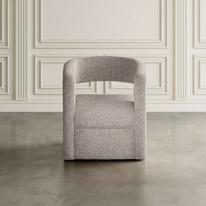 Jofran - Lexy Modern Sculpted Curved Upholstered Swivel Accent Chair, Chocolate - LEXY-SW-CHOCO view 4