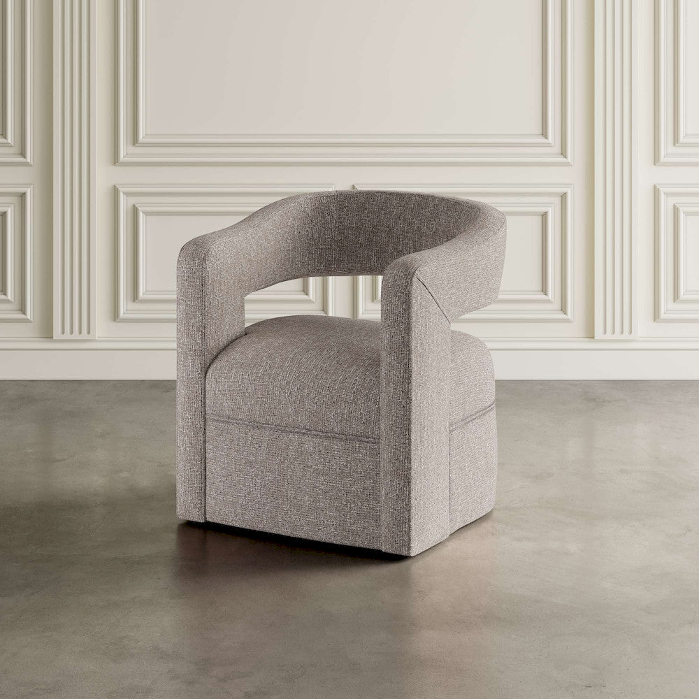 Jofran - Lexy Modern Sculpted Curved Upholstered Swivel Accent Chair, Chocolate - LEXY-SW-CHOCO view 5