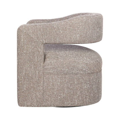 Jofran - Lexy Modern Sculpted Curved Upholstered Swivel Accent Chair, Chocolate - LEXY-SW-CHOCO view 7