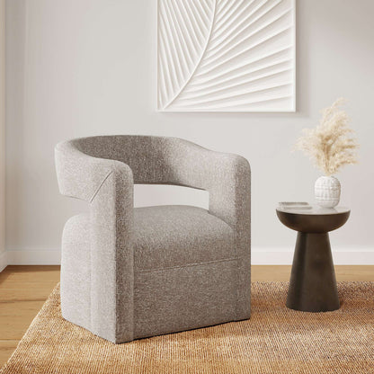 Jofran - Lexy Modern Sculpted Curved Upholstered Swivel Accent Chair, Chocolate - LEXY-SW-CHOCO view 8