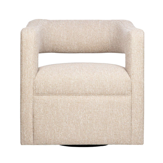 Jofran - Lexy Modern Sculpted Curved Upholstered Swivel Accent Chair, Natural - LEXY-SW-NATURAL view 1