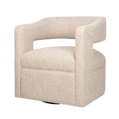 Jofran - Lexy Modern Sculpted Curved Upholstered Swivel Accent Chair, Natural - LEXY-SW-NATURAL view 2
