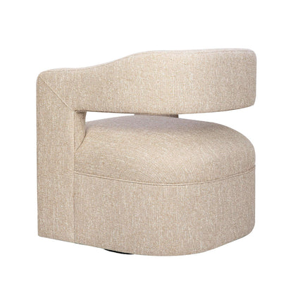 Jofran - Lexy Modern Sculpted Curved Upholstered Swivel Accent Chair, Natural - LEXY-SW-NATURAL view 3