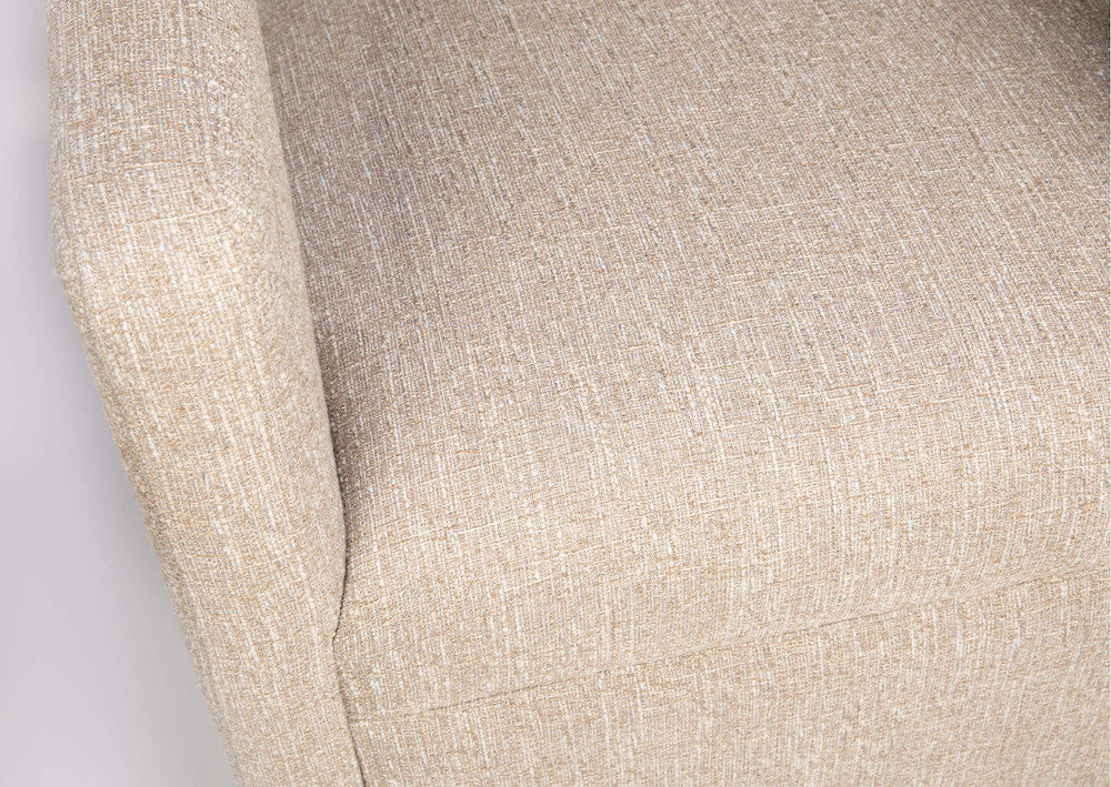 Jofran - Lexy Modern Sculpted Curved Upholstered Swivel Accent Chair, Natural - LEXY-SW-NATURAL view 6