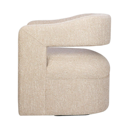 Jofran - Lexy Modern Sculpted Curved Upholstered Swivel Accent Chair, Natural - LEXY-SW-NATURAL view 7