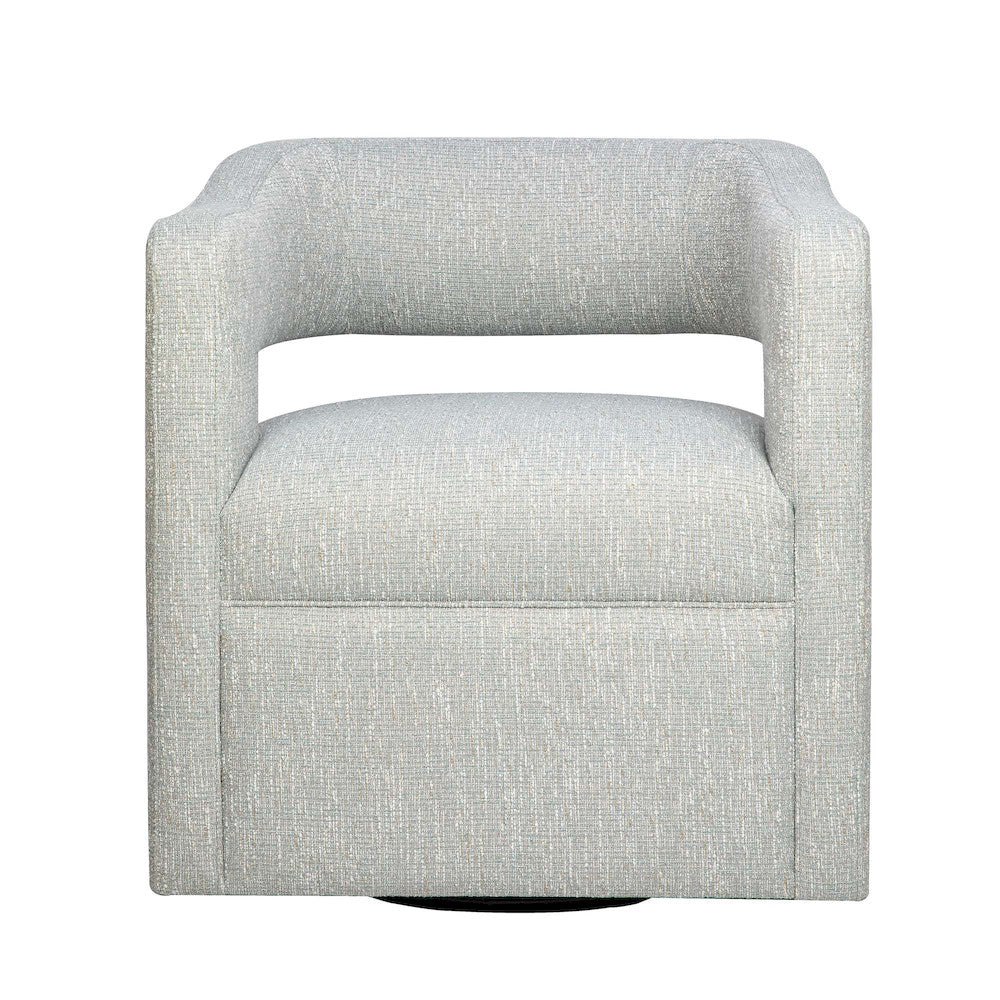 Jofran - Lexy Modern Sculpted Curved Upholstered Swivel Accent Chair, Spa - LEXY-SW-SPA view 1