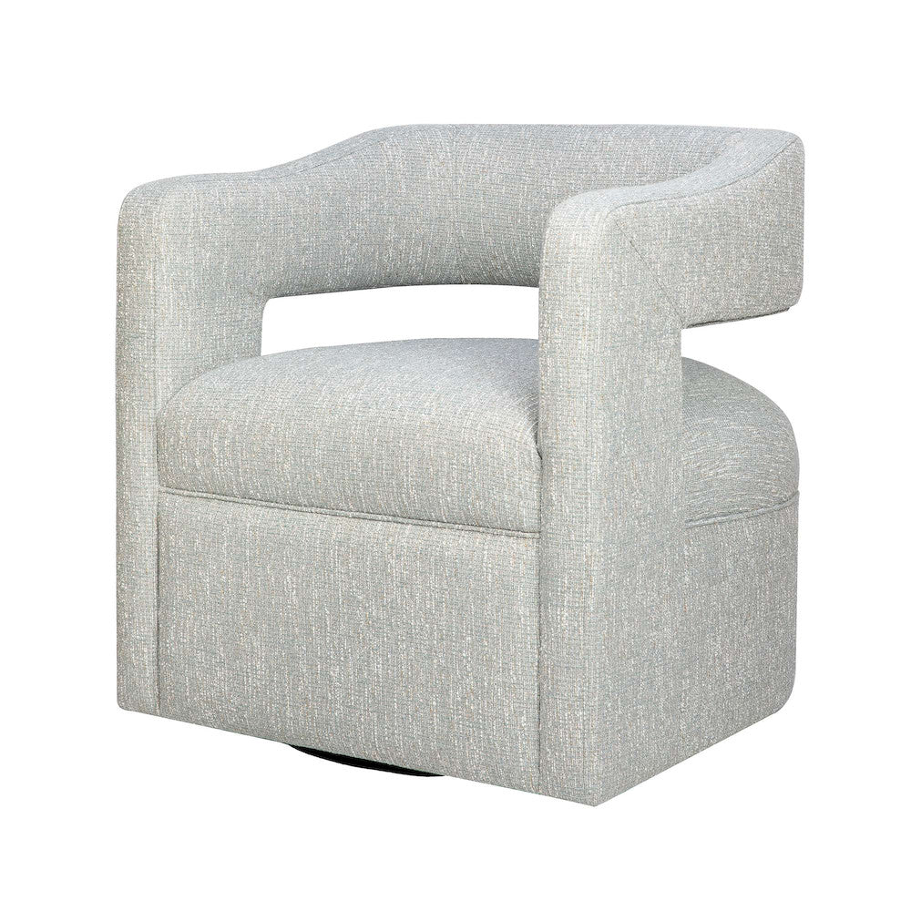 Jofran - Lexy Modern Sculpted Curved Upholstered Swivel Accent Chair, Spa - LEXY-SW-SPA view 2