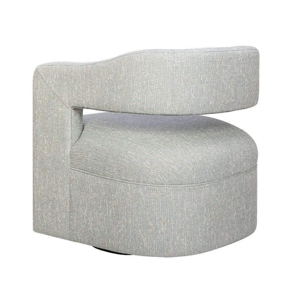 Jofran - Lexy Modern Sculpted Curved Upholstered Swivel Accent Chair, Spa - LEXY-SW-SPA view 3