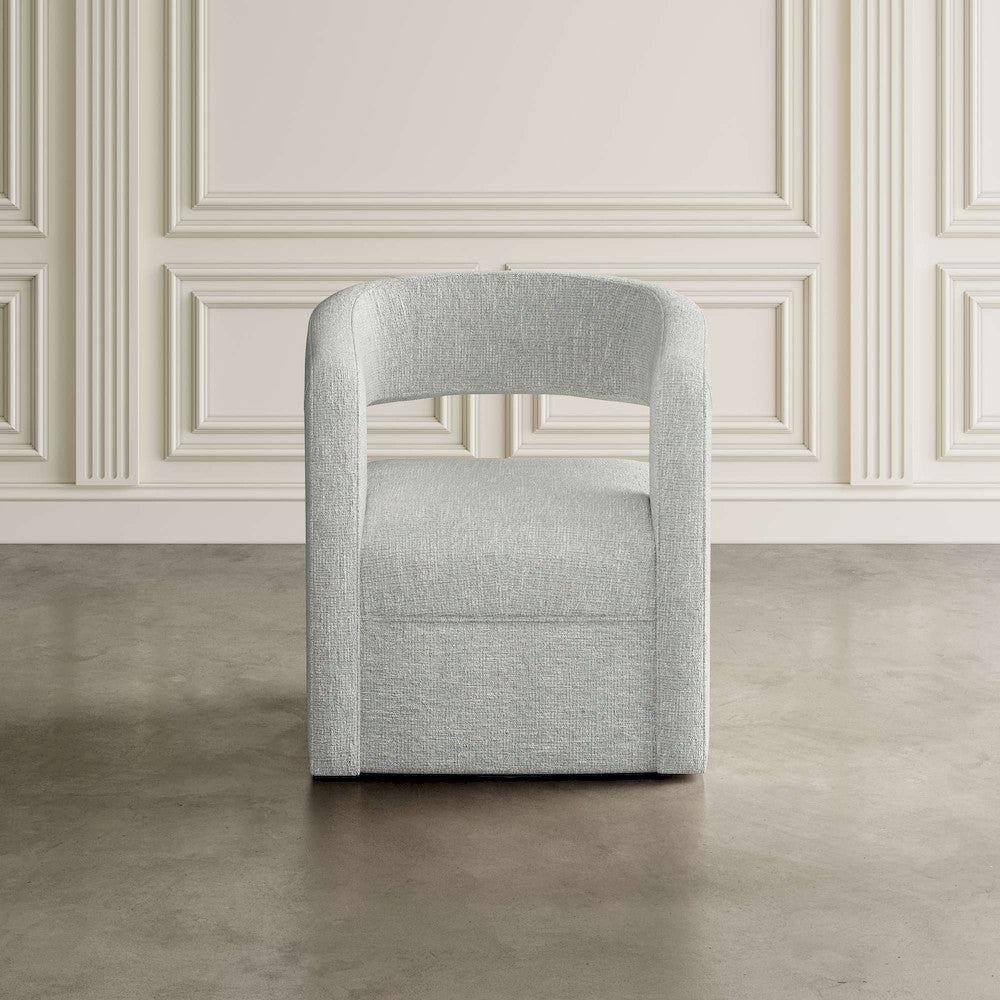 Jofran - Lexy Modern Sculpted Curved Upholstered Swivel Accent Chair, Spa - LEXY-SW-SPA view 4
