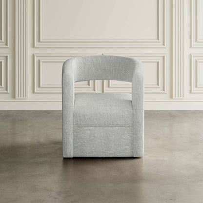 Jofran - Lexy Modern Sculpted Curved Upholstered Swivel Accent Chair, Spa - LEXY-SW-SPA view 4