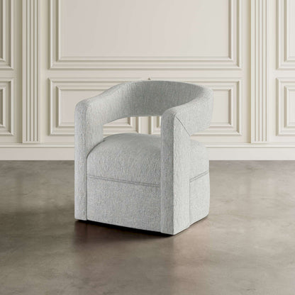 Jofran - Lexy Modern Sculpted Curved Upholstered Swivel Accent Chair, Spa - LEXY-SW-SPA view 5