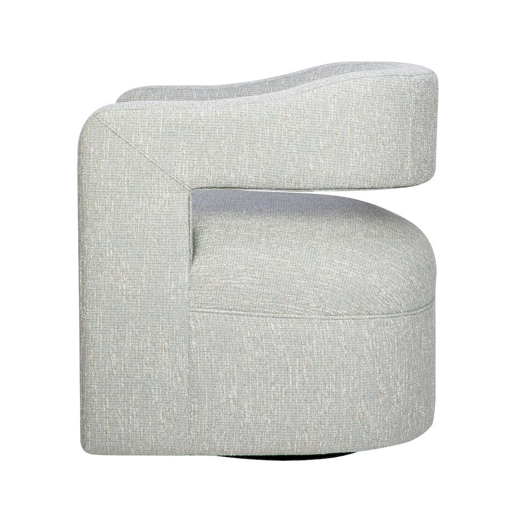 Jofran - Lexy Modern Sculpted Curved Upholstered Swivel Accent Chair, Spa - LEXY-SW-SPA view 7