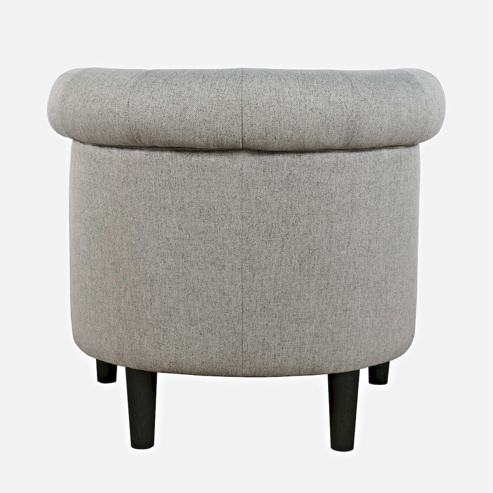 Jofran - Lily Transitional Contemporary Upholstered Barrel Curved Back Accent Chair with Nailhead Trim, Ash - LILY-CH-ASH view 3
