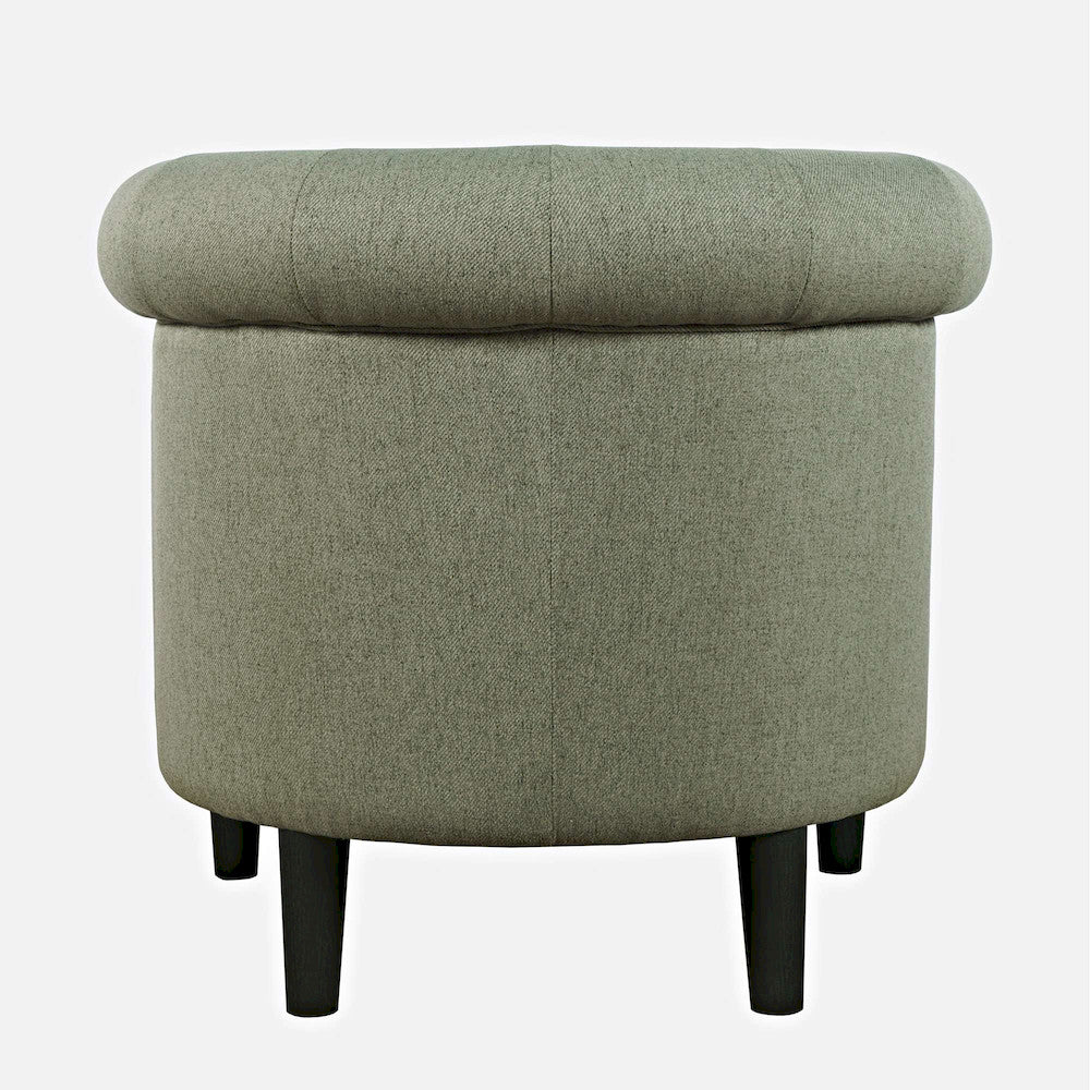 Jofran - Lily Transitional Contemporary Upholstered Barrel Curved Back Accent Chair with Nailhead Trim, Sage - LILY-CH-SAGE view 3