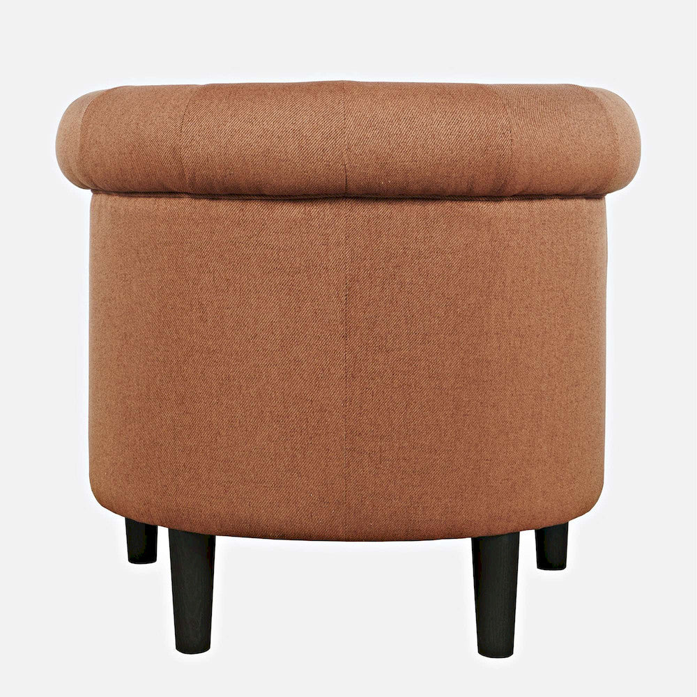 Jofran - Lily Transitional Contemporary Upholstered Barrel Curved Back Accent Chair with Nailhead Trim, Spice - LILY-CH-SPICE view 3