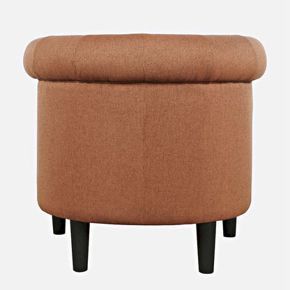 Jofran - Lily Transitional Contemporary Upholstered Barrel Curved Back Accent Chair with Nailhead Trim, Spice - LILY-CH-SPICE view 3