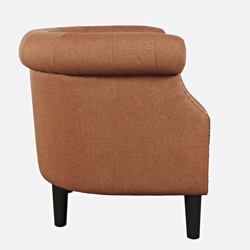 Jofran - Lily Transitional Contemporary Upholstered Barrel Curved Back Accent Chair with Nailhead Trim, Spice - LILY-CH-SPICE view 7
