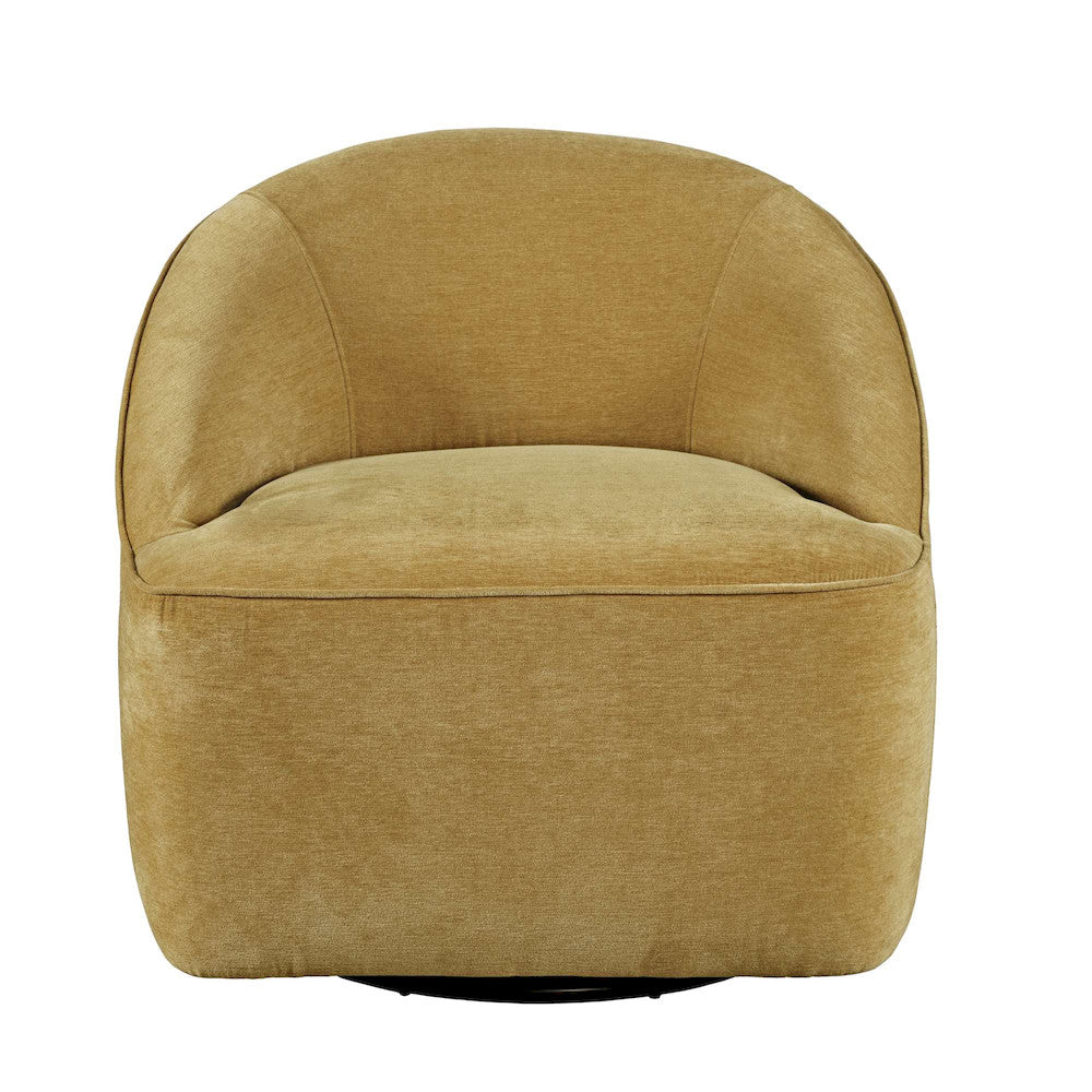 Jofran - Lulu Mid-Century Modern Upholstered Casual Swivel Accent Chair in Gold - LULU2-SW-GOLD view 1