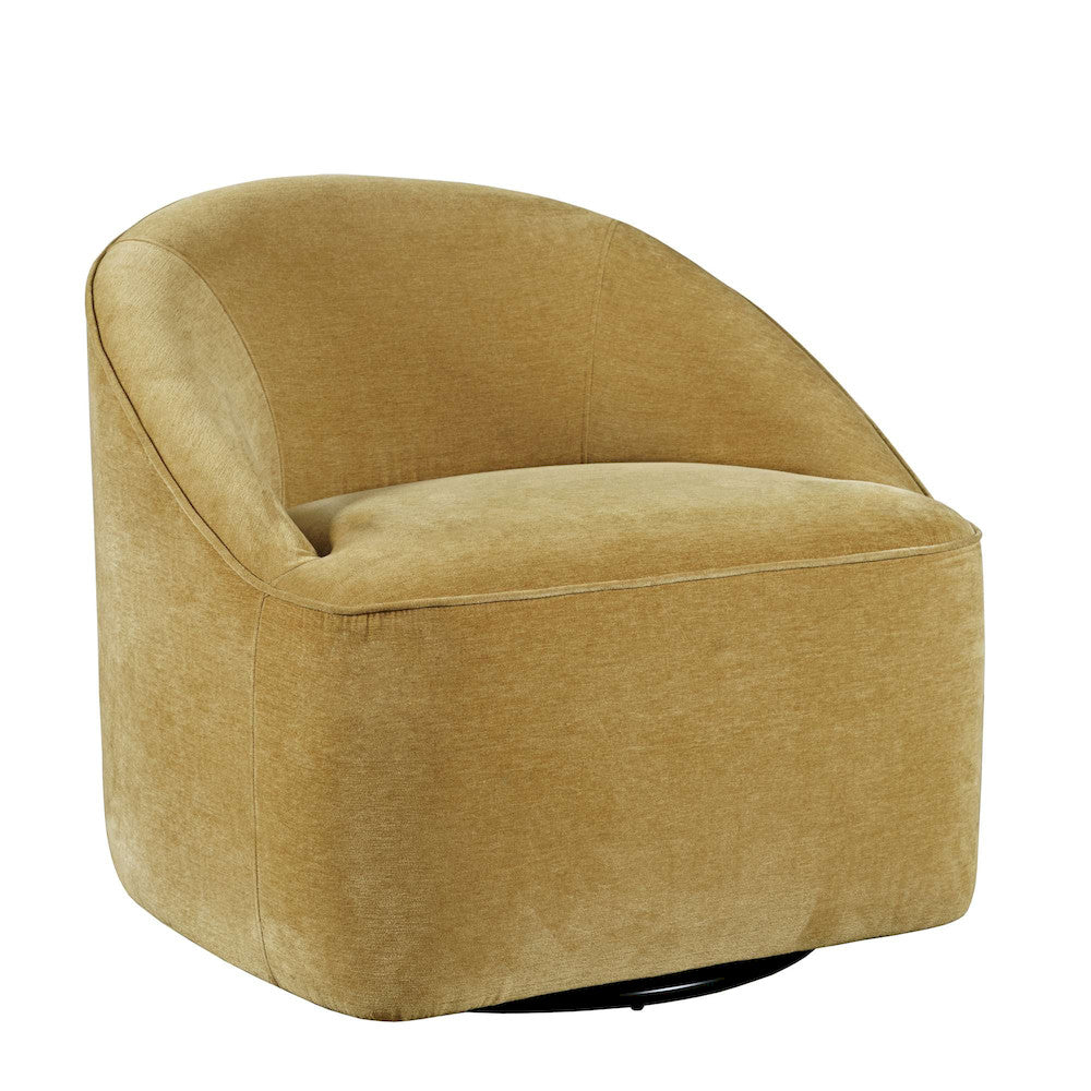 Jofran - Lulu Mid-Century Modern Upholstered Casual Swivel Accent Chair in Gold - LULU2-SW-GOLD view 2