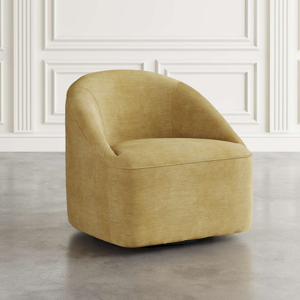 Jofran - Lulu Mid-Century Modern Upholstered Casual Swivel Accent Chair in Gold - LULU2-SW-GOLD view 5